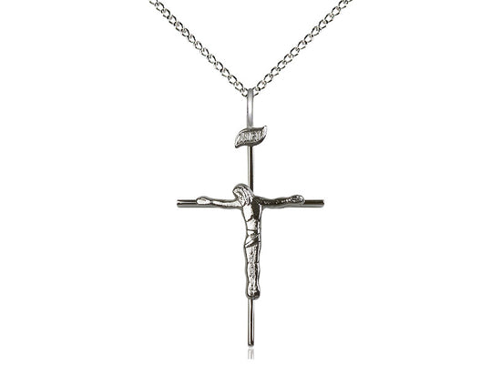 Crucifix Medal on a Sterling Silver Chain - JMJs Catholic Store, Inc