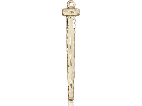 14kt Gold Filled Nail Pendant on a 24-Inch Gold Plate Heavy Curb Chain - JMJs Catholic Store, Inc