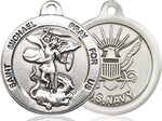 Sterling Silver St. Michael the Archangel Navy Medal 7/8" - JMJs Catholic Store, Inc
