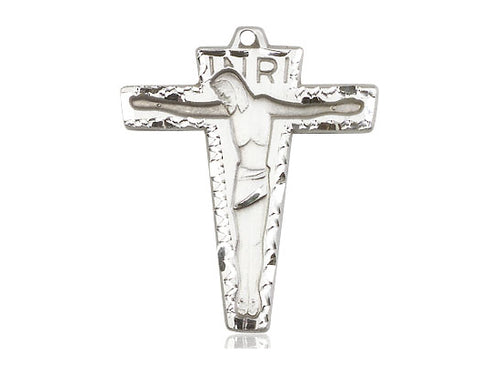 Sterling Silver Primative Crucifix Pendant on Sterling Silver Chain - JMJs Catholic Store, Inc