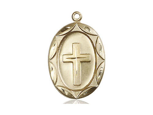 14kt Gold Filled Cross Pendant on a Gold Filled Chain - JMJs Catholic Store, Inc
