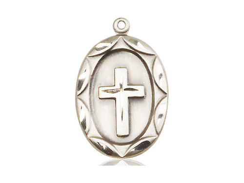 Sterling Silver Cross Pendant on a Sterling Silver Chain - JMJs Catholic Store, Inc