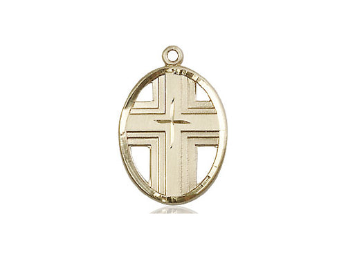 14kt Gold Filled Cross Medal on a Gold Filled Chain - JMJs Catholic Store, Inc