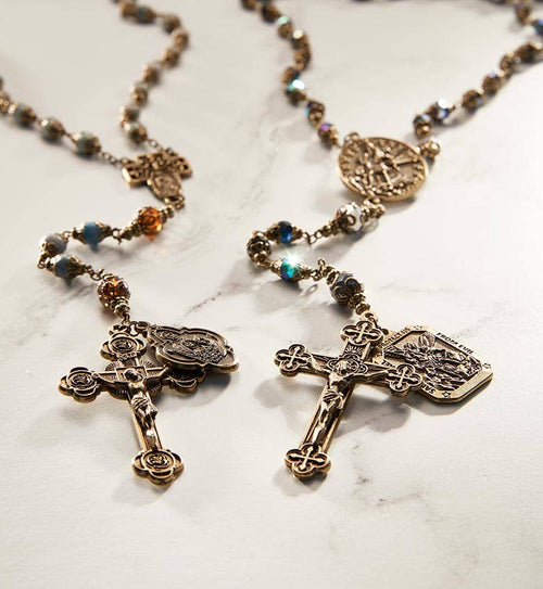 St Michael Vintage Rosary - JMJs Catholic Store, Inc