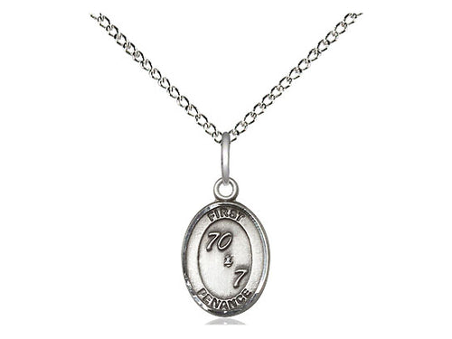 Sterling Silver First Penance Pendant on a 18 inch Sterling Silver Light Curb Chain - JMJs Catholic Store, Inc