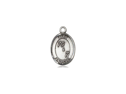 Sterling Silver First Penance Pendant on a 18 inch Sterling Silver Light Curb Chain - JMJs Catholic Store, Inc