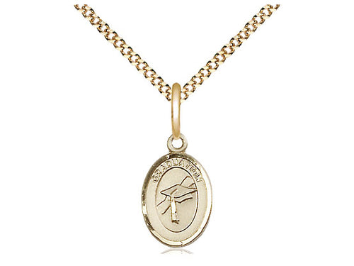 14kt Gold Filled Graduation Medal on a Gold Filled Chain - JMJs Catholic Store, Inc