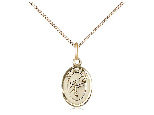 14kt Gold Filled Graduation Medal on a Gold Filled Chain - JMJs Catholic Store, Inc