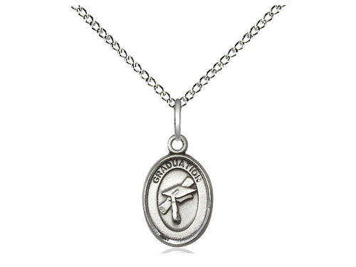 Sterling Silver Graduation Medal on a Sterling Silver Chain - JMJs Catholic Store, Inc