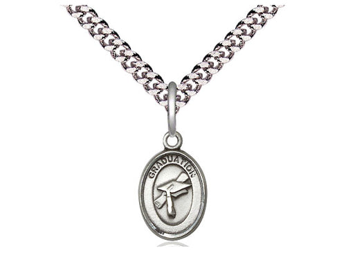Sterling Silver Graduation Medal on a Sterling Silver Chain - JMJs Catholic Store, Inc