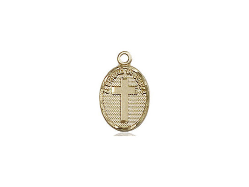 14kt Gold Filled Friend In Jesus Cross Pendant on a Gold Filled Chain - JMJs Catholic Store, Inc
