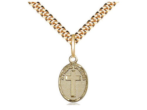 14kt Gold Filled Friend In Jesus Cross Pendant on a Gold Filled Chain - JMJs Catholic Store, Inc