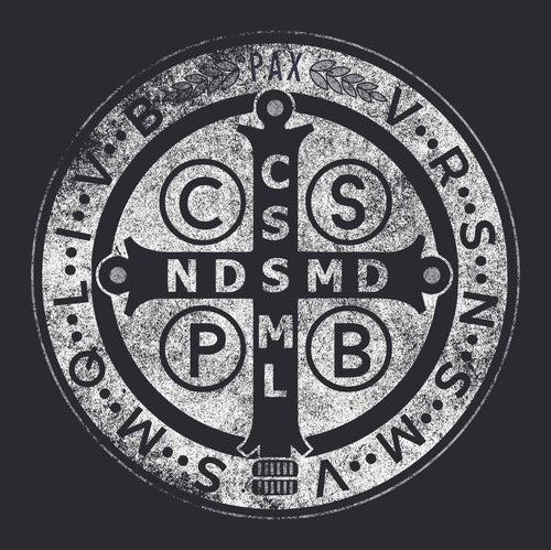 The Medal of Saint Benedict Unisex Shirt - Heather Black: 3XL - JMJs Catholic Store, Inc