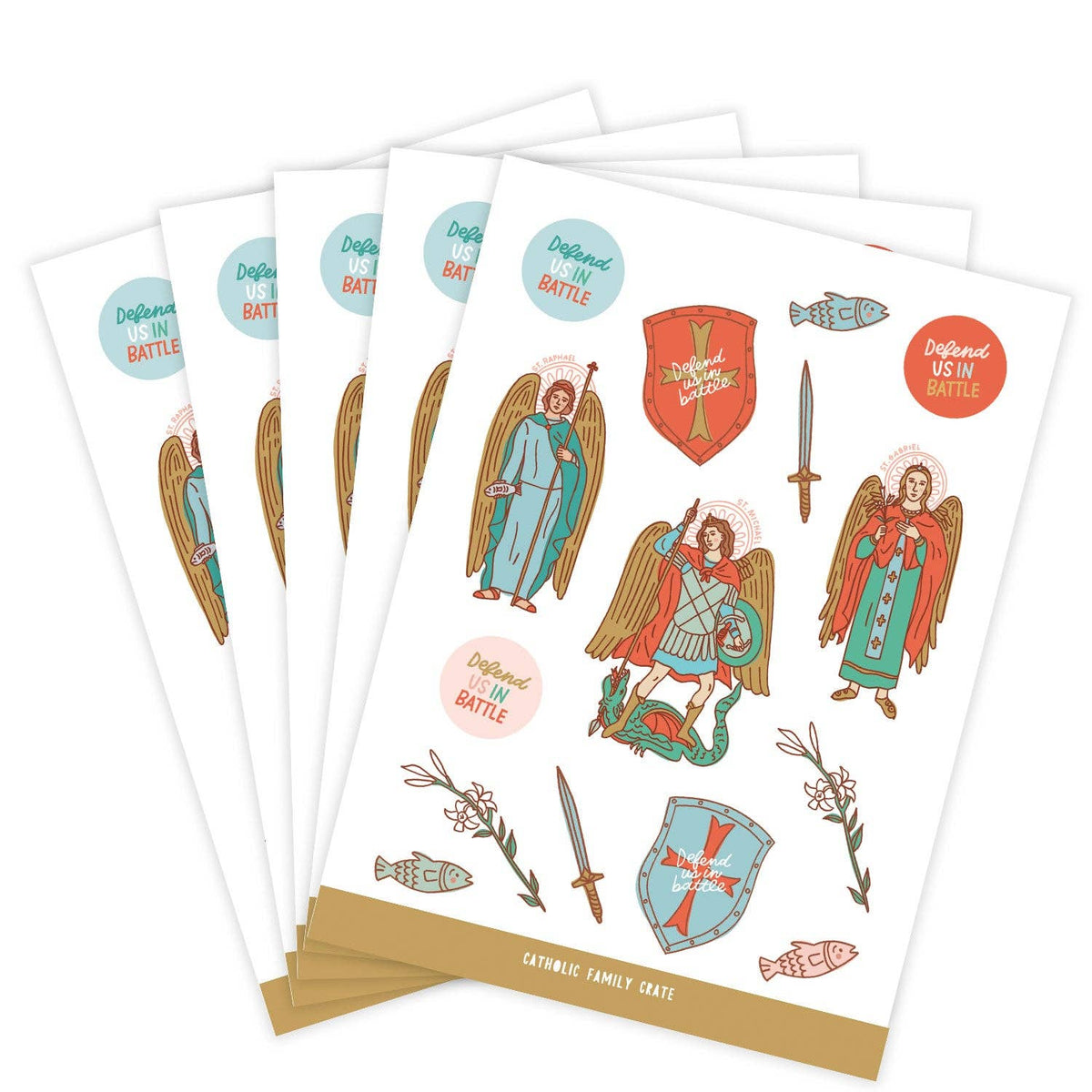 Archangels Sticker Sheet 5-Pack - JMJs Catholic Store, Inc