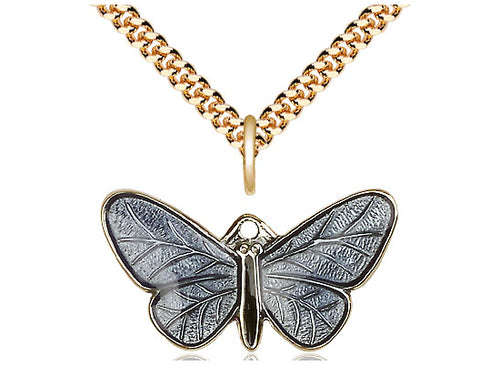Two-Tone 14kt Gold Filled Butterfly Pendant on a Gold Filled Chain - JMJs Catholic Store, Inc