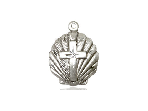 Sterling Silver Cross Pendant on an 18-Inch Sterling Silver Light Curb Chain - JMJs Catholic Store, Inc