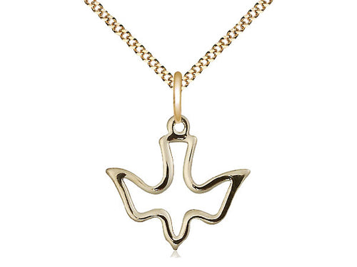Gold Holy Spirit Medal (5/8") - JMJs Catholic Store, Inc
