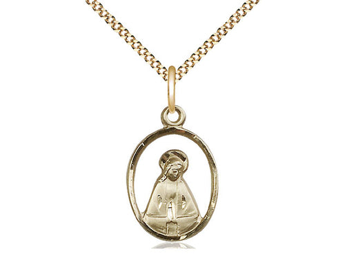14kt Gold Filled Madonna Pendant on a Gold Filled Chain - JMJs Catholic Store, Inc