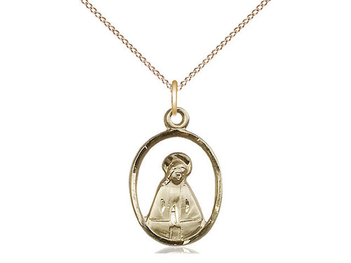 14kt Gold Filled Madonna Pendant on a Gold Filled Chain - JMJs Catholic Store, Inc