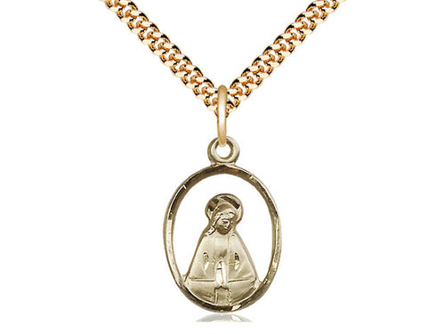 14kt Gold Filled Madonna Pendant on a Gold Filled Chain - JMJs Catholic Store, Inc
