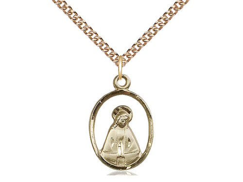 14kt Gold Filled Madonna Pendant on a Gold Filled Chain - JMJs Catholic Store, Inc