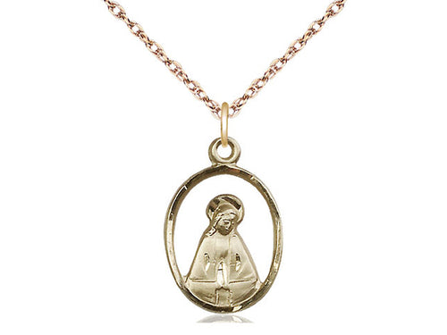 14kt Gold Filled Madonna Pendant on a Gold Filled Chain - JMJs Catholic Store, Inc