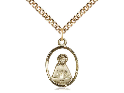 14kt Gold Filled Madonna Pendant on a Gold Filled Chain - JMJs Catholic Store, Inc