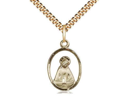 14kt Gold Filled Madonna Pendant on a Gold Filled Chain - JMJs Catholic Store, Inc