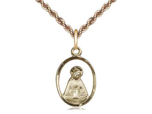 14kt Gold Filled Madonna Pendant on a Gold Filled Chain - JMJs Catholic Store, Inc