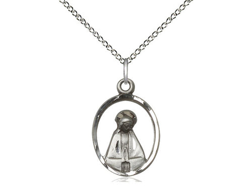 Sterling Silver Madonna Pendant on Sterling Silver Chain - JMJs Catholic Store, Inc