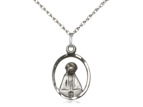 Sterling Silver Madonna Pendant on Sterling Silver Chain - JMJs Catholic Store, Inc
