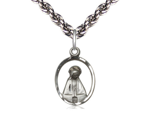 Sterling Silver Madonna Pendant on Sterling Silver Chain - JMJs Catholic Store, Inc