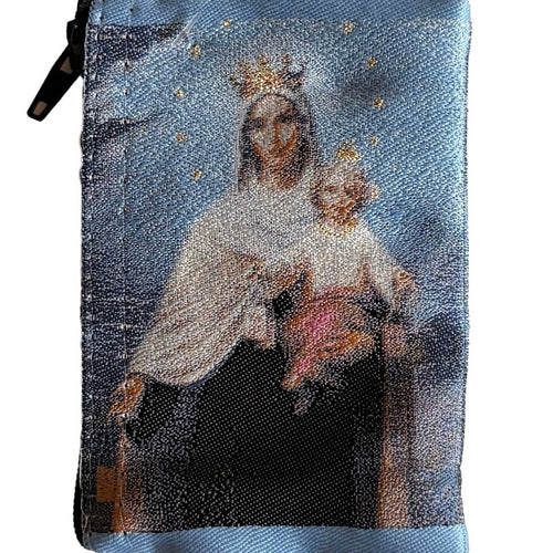 Lady of Mt. Carmel w/ Baby Jesus Rosary Pouch 4" x 6” - JMJs Catholic Store, Inc
