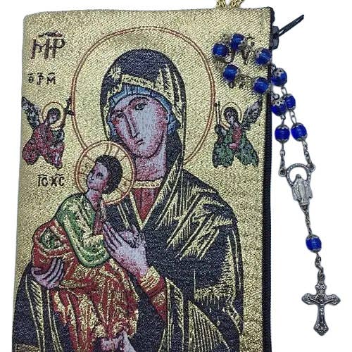 Rosary Pouch - Our Lady of Perpetual Help II 4" x 6" - JMJs Catholic Store, Inc
