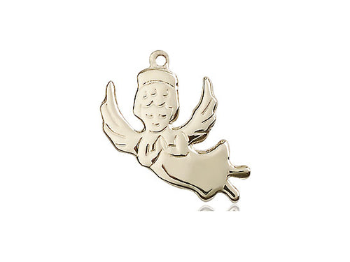 14kt Gold Filled Angel Medal on a Gold Filled Heavy Curb Chain - JMJs Catholic Store, Inc