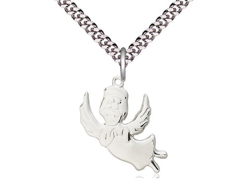 Sterling Silver Angel Medal on a Sterling Silver Chain - JMJs Catholic Store, Inc