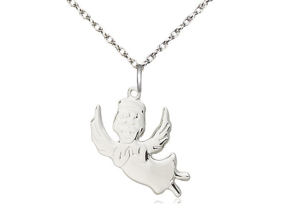 Sterling Silver Angel Medal on a Sterling Silver Chain - JMJs Catholic Store, Inc