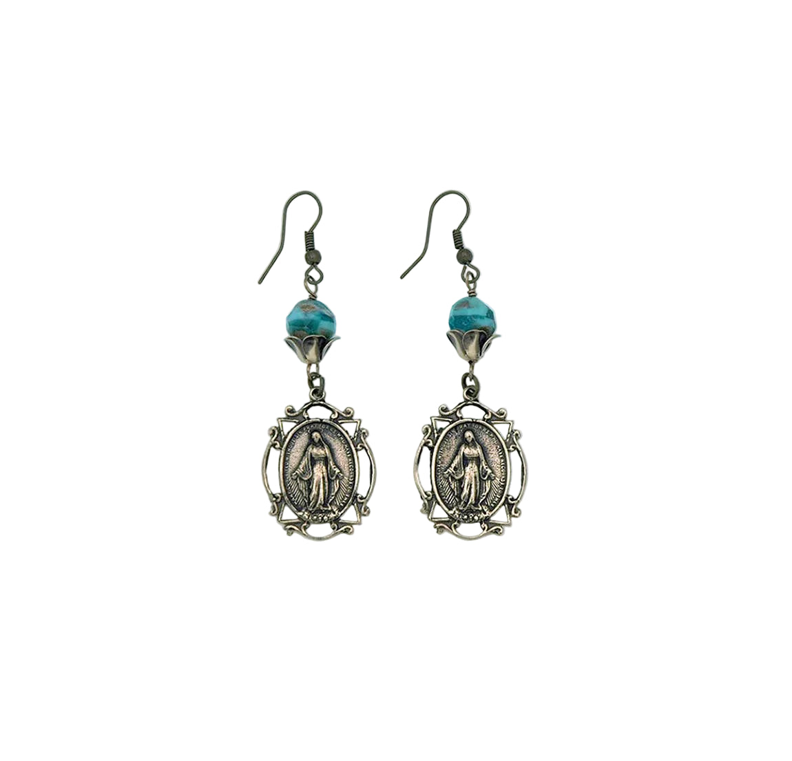 Bronze Earrings, Miraculous Medals - JMJs Catholic Store, Inc