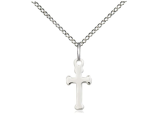 Sterling Silver Cross Medal on a Sterling Silver Chain - JMJs Catholic Store, Inc