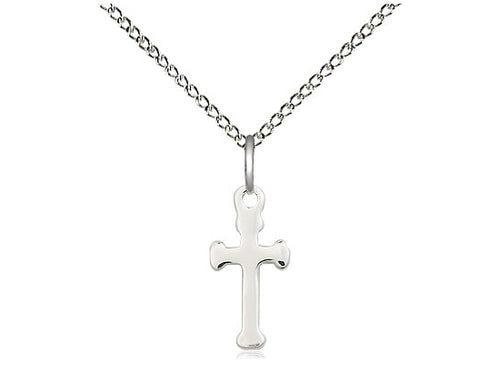 Sterling Silver Cross Medal on a Sterling Silver Chain - JMJs Catholic Store, Inc