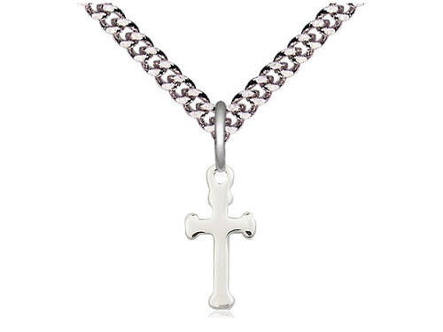 Sterling Silver Cross Medal on a Sterling Silver Chain - JMJs Catholic Store, Inc
