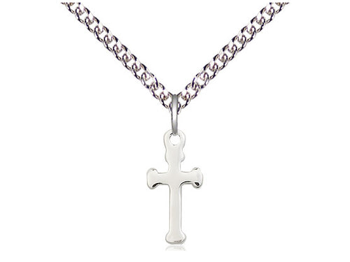 Sterling Silver Cross Medal on a Sterling Silver Chain - JMJs Catholic Store, Inc