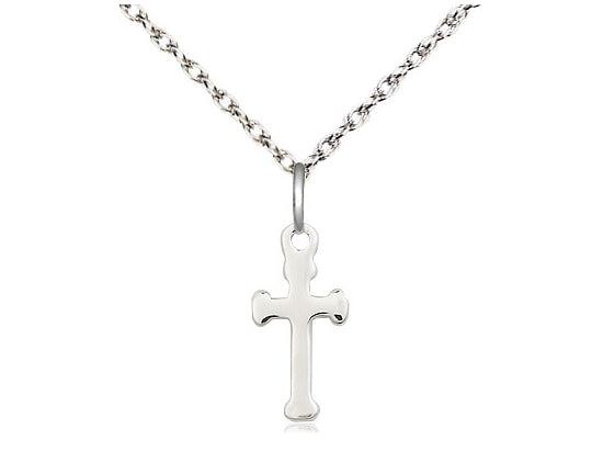 Sterling Silver Cross Medal on a Sterling Silver Chain - JMJs Catholic Store, Inc