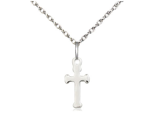 Sterling Silver Cross Medal on a Sterling Silver Chain - JMJs Catholic Store, Inc