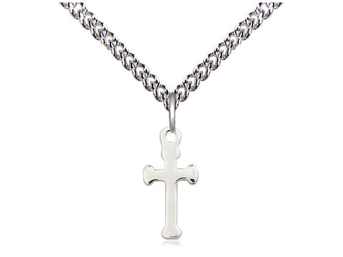Sterling Silver Cross Medal on a Sterling Silver Chain - JMJs Catholic Store, Inc