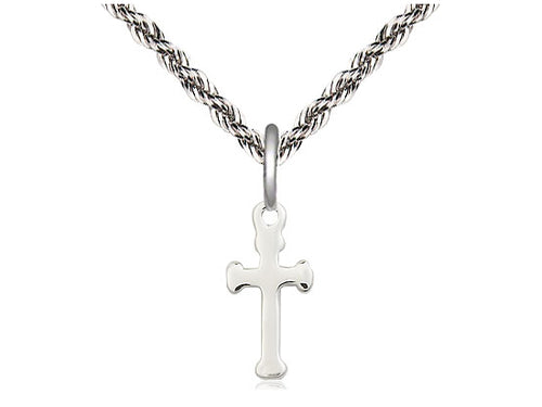 Sterling Silver Cross Medal on a Sterling Silver Chain - JMJs Catholic Store, Inc