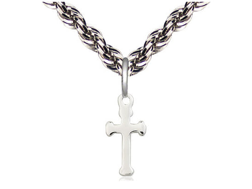 Sterling Silver Cross Medal on a Sterling Silver Chain - JMJs Catholic Store, Inc