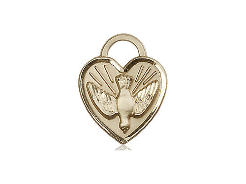 14kt Gold Filled Confirmation Heart Medal on a Gold Filled Chain - JMJs Catholic Store, Inc