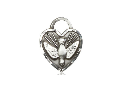 Sterling Silver Confirmation Heart Pendant on a Sterling Silver Chain - JMJs Catholic Store, Inc