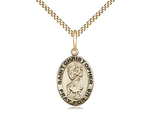 Gold Filled St Christopher Medal( 3/4") - JMJs Catholic Store, Inc